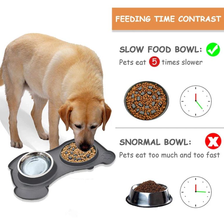 Benepaw-2-In-1-Slow-Feeder-Dog-Bowl-Stainless-Steel-Silicone-Non-Toxic-No-Spill-Non