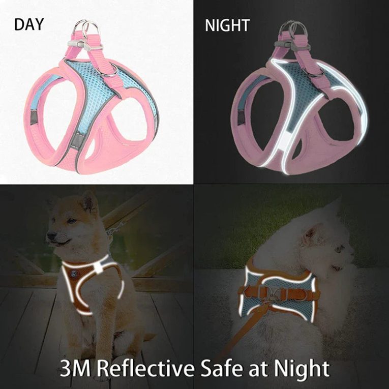 Benepaw-Breathable-Small-Dog-Leash-Set-Harness-Comfortable-Reflective-Durable-Air-Mesh-Escape-Proof-No-pull-1