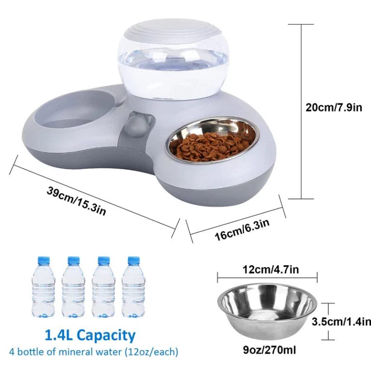 Benepaw-Double-Cat-Water-Food-Bowl-Set-Tilted-Pet-Water-Dispenser-Feeder-Automatic-Gravity-Crescent-Waterer