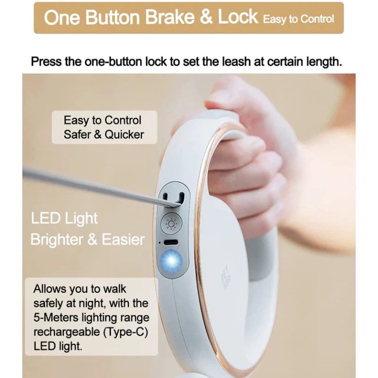 Benepaw-Heavy-Duty-Retractable-Dog-Leash-Led-Light-Waste-Bag-Holder-No-Tangle-Nylon-Pet-Lead