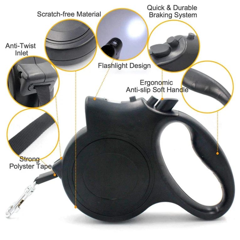Benepaw-Retractable-Dog-Leash-Flashlight-No-Tangle-Heavy-Duty-Scalable-Pet-Lead-For-Small-Medium-Dogs