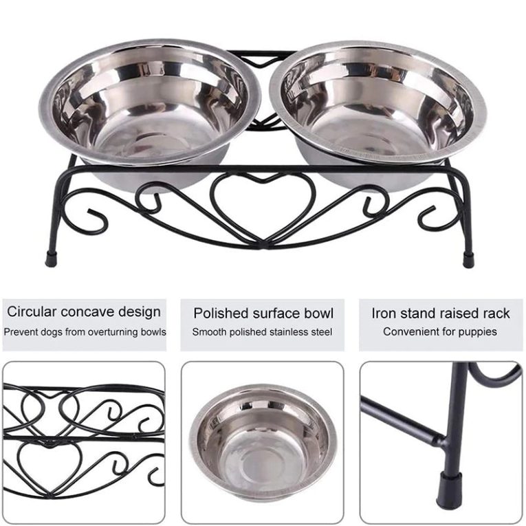 Benepaw-Stainless-Steel-Double-Dog-Bowls-With-Stand-Sturdy-Anti-skid-Elevated-Pet-Feeder-No-Flipping-1