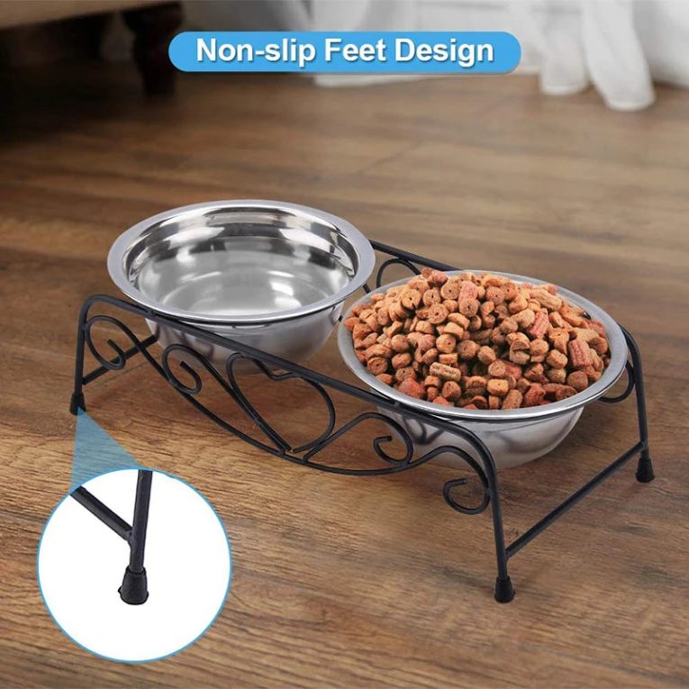 Benepaw-Stainless-Steel-Double-Dog-Bowls-With-Stand-Sturdy-Anti-skid-Elevated-Pet-Feeder-No-Flipping-2