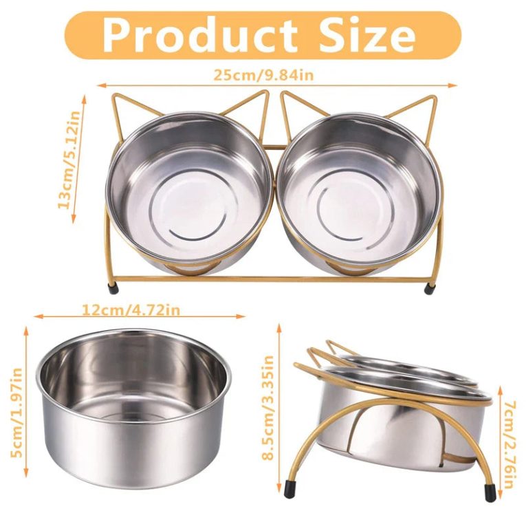 Benepaw-Stainless-Steel-Raised-Double-Cat-Bowls-Tilted-Elevated-Kitten-Food-Water-Bowl-Stand-Anti-Vomiting