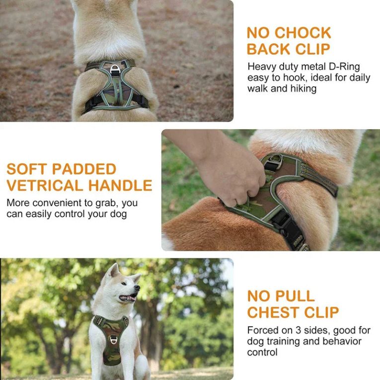 Benepaw-Tactical-No-Pull-Harness-For-Large-Medium-Dogs-Durable-Heavy-Duty-Camouflage-Reflective-Pet-Harness-1
