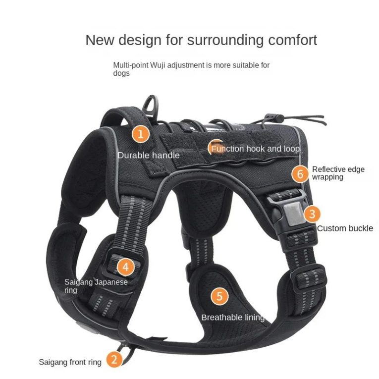 Dog-Chest-and-Back-Medium-and-LargeTactical-Training-Pet-Chest-Strap-Nylon-Reflective-Dog-Strap-Rope-1