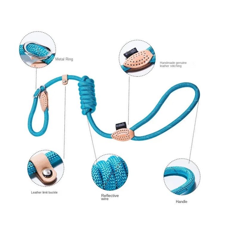 New-Color-Nylon-Reflective-Dog-Leash-Nylon-Explosion-Proof-Training-Dog-P-Chain-Leather-Tip-Reinforcement